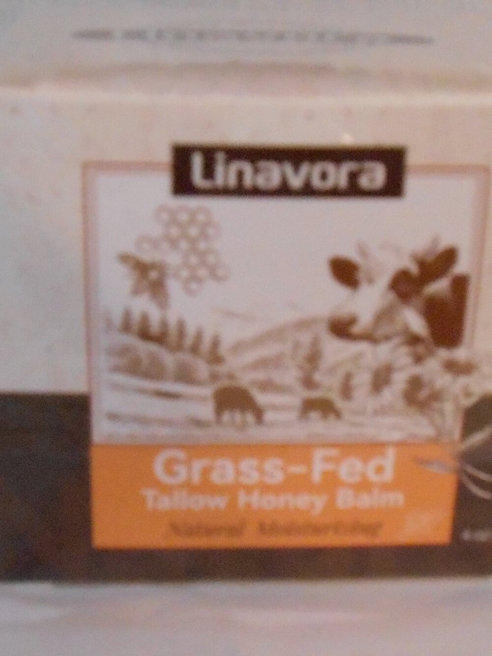 Linavora Grass-Fed Tallow Honey Natural Moisturizing Balm 4oz Sealed Pkg Exp2028